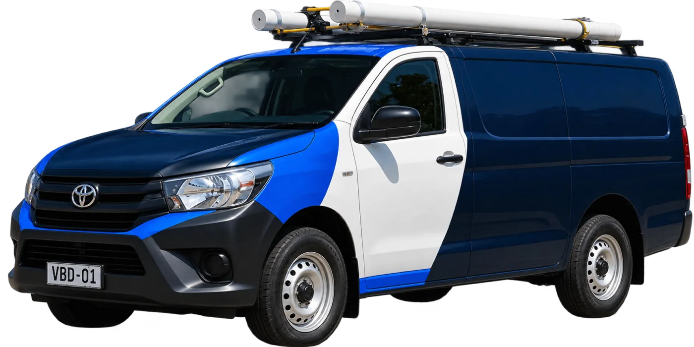 Our van, covering Queens Park and the surrounding suburbs